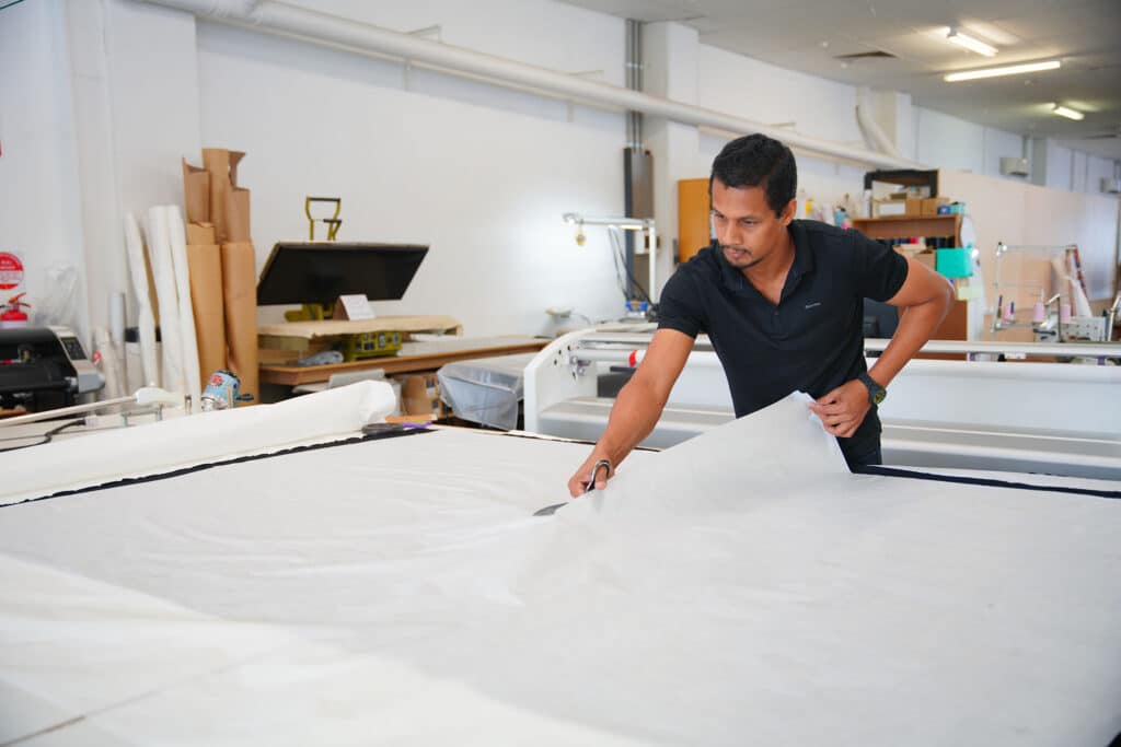 The Sample Room Victoria workroom.