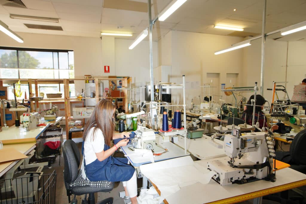 The Sample Room Victoria workroom.