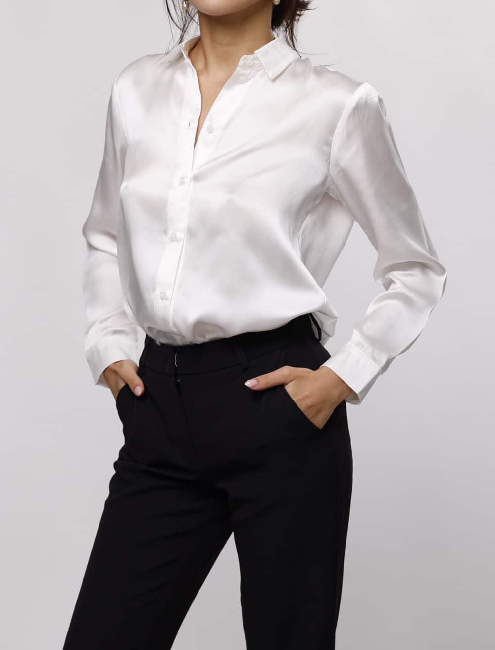 Petite Silk Blouse Ivory