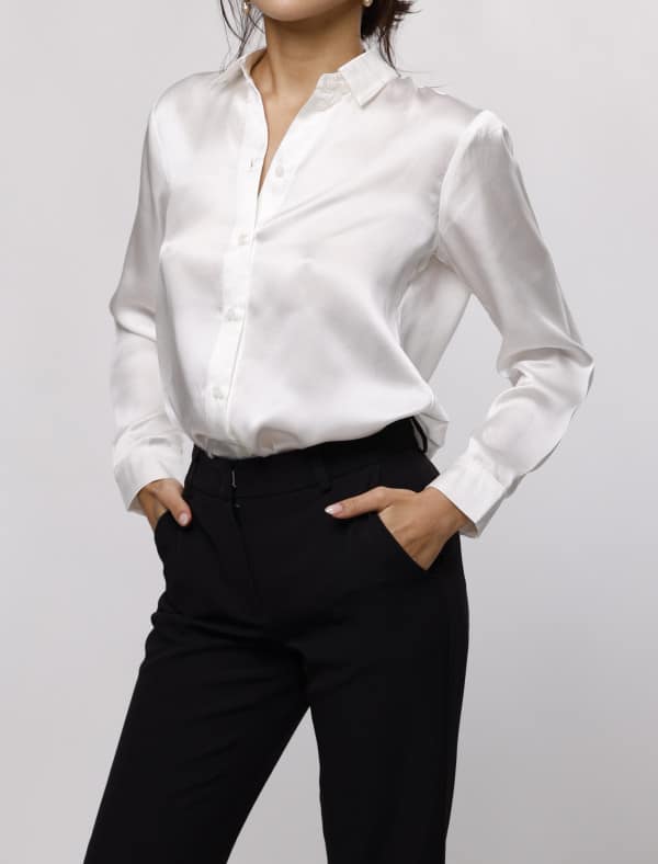 Petite Silk Blouse Ivory